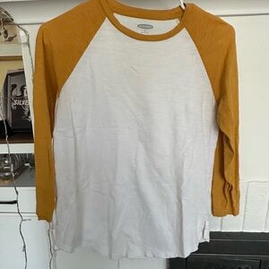 Old Navy White and Mustard Shirt